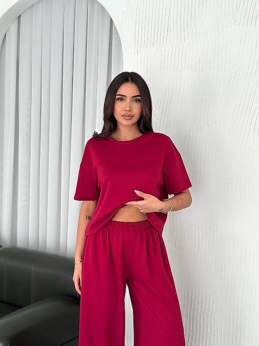 Kadın Osy Modal Tişört Bol Paça Pantolon